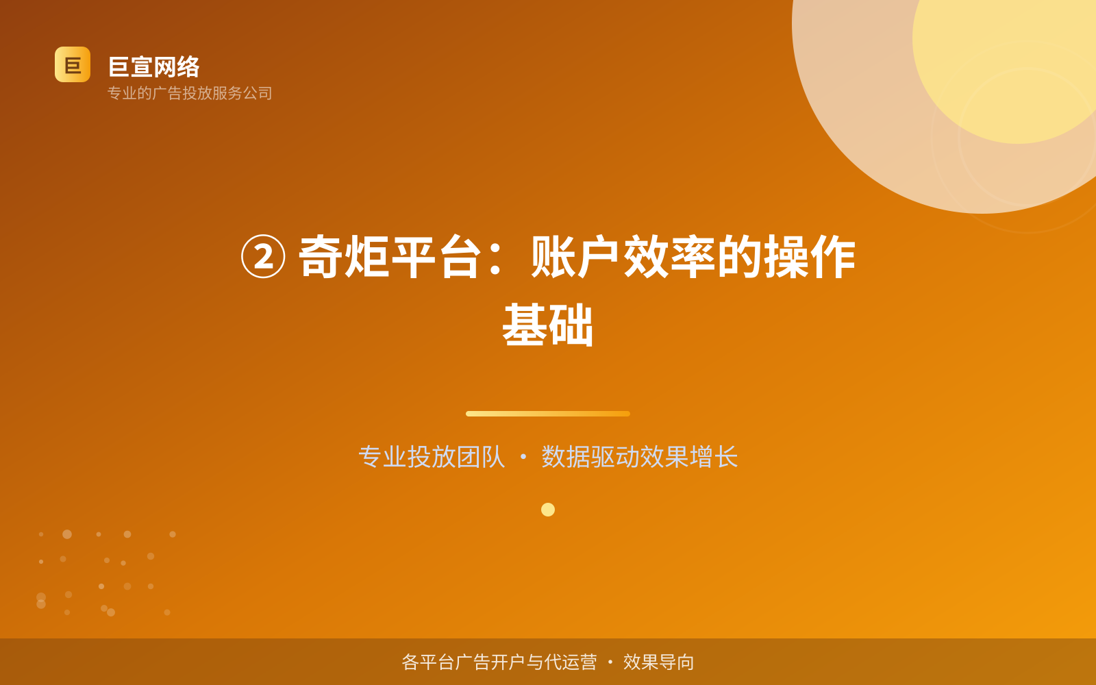 ② 奇炬平台:账户效率的操作基础(服务内容介绍) ② 奇炬平台:账户效率的操作基础(服务内容介绍)