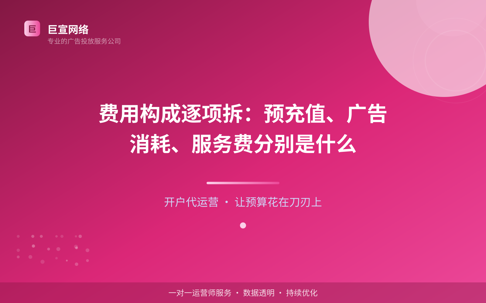 费用构成逐项拆：预充值、广告消耗、服务费分别是什么（开户流程图解）