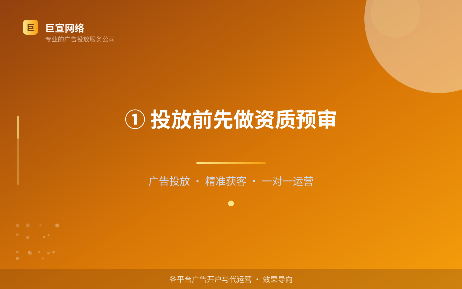 ① 投放前先做资质预审(投放方式对比) ① 投放前先做资质预审(投放方式对比)