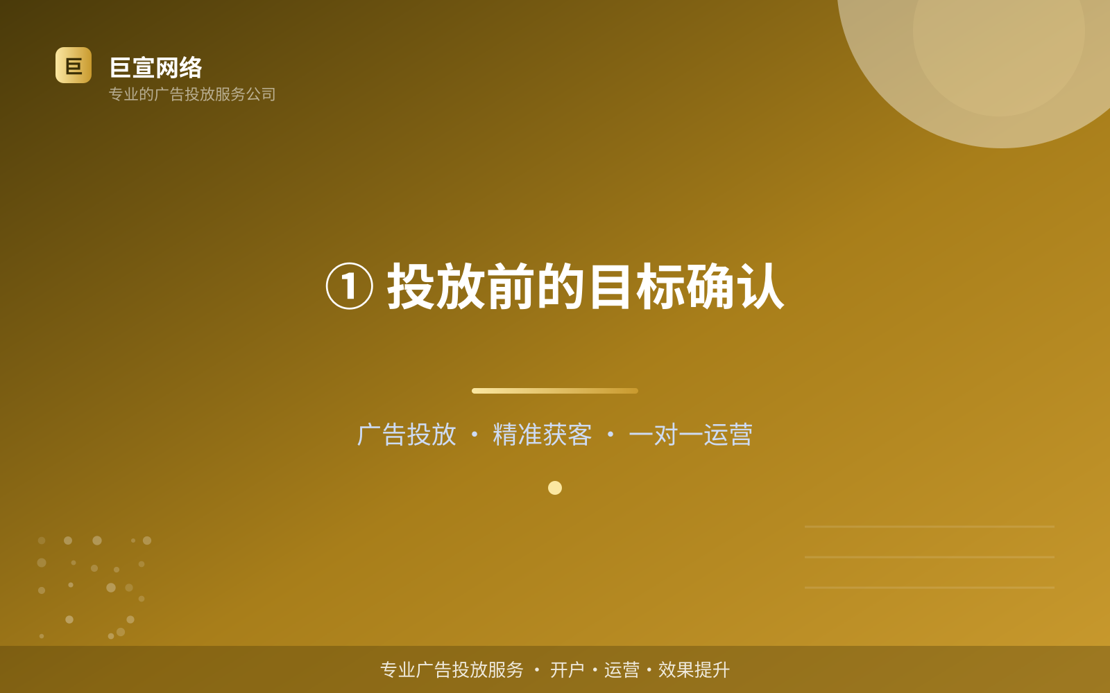 ① 投放前的目标确认（服务内容介绍）