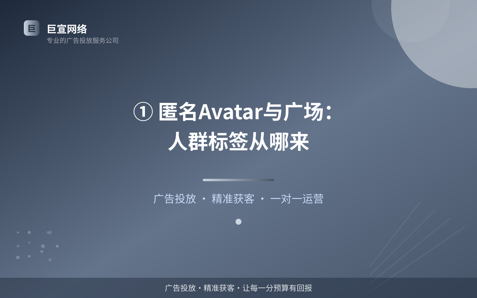 ① 匿名Avatar与广场:人群标签从哪来(服务内容介绍) ① 匿名Avatar与广场:人群标签从哪来(服务内容介绍)