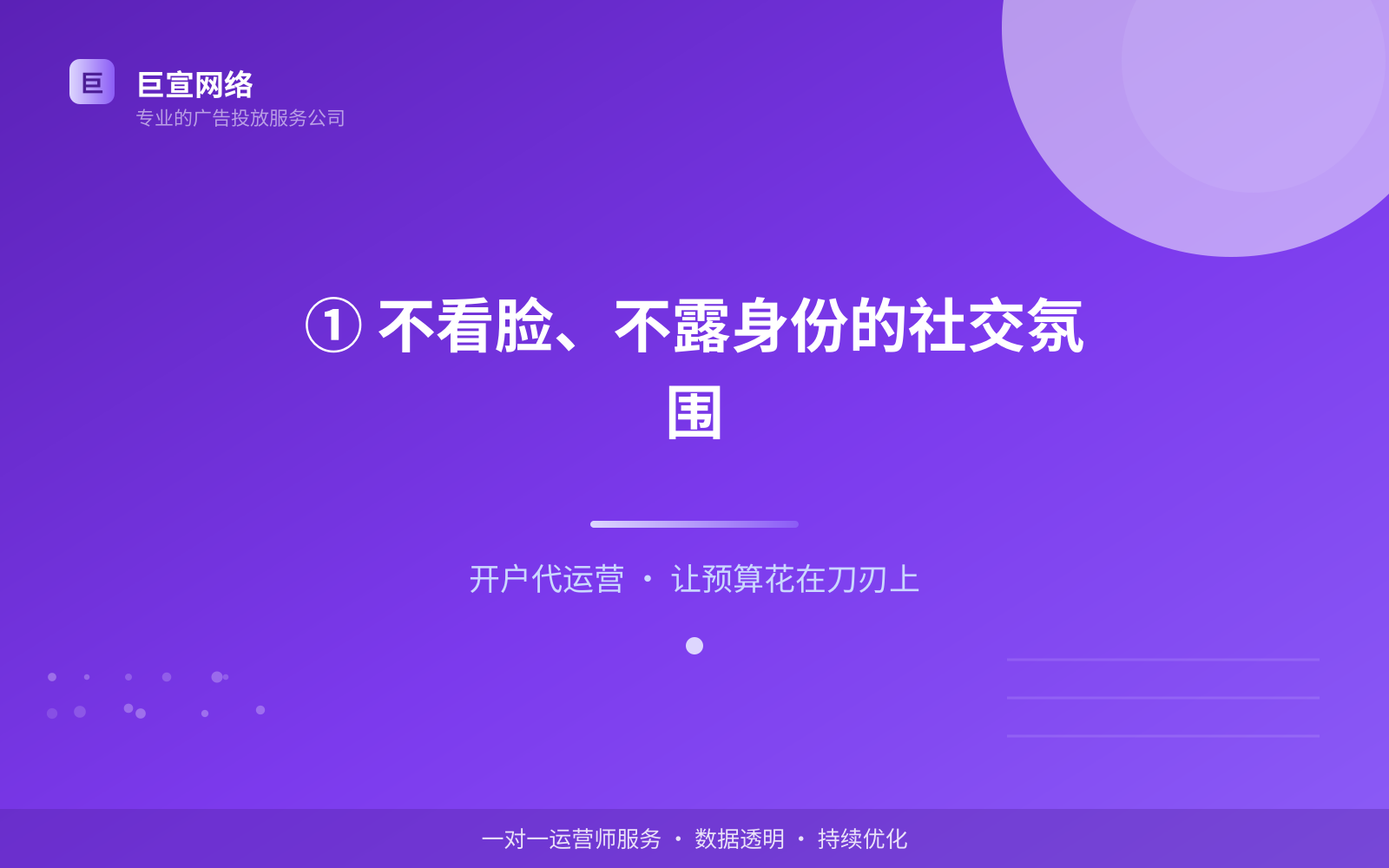① 不看脸、不露身份的社交氛围（服务内容介绍）
