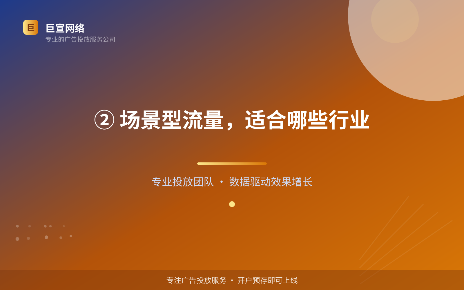 ② 场景型流量，适合哪些行业（服务内容介绍）