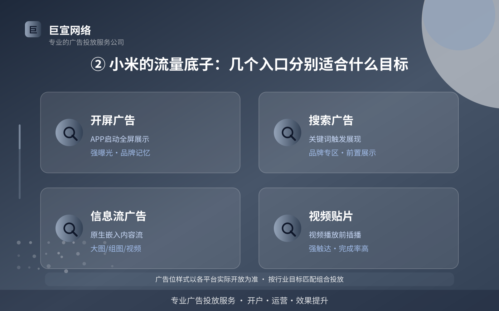 ② 小米的流量底子：几个入口分别适合什么目标（效果数据维度）