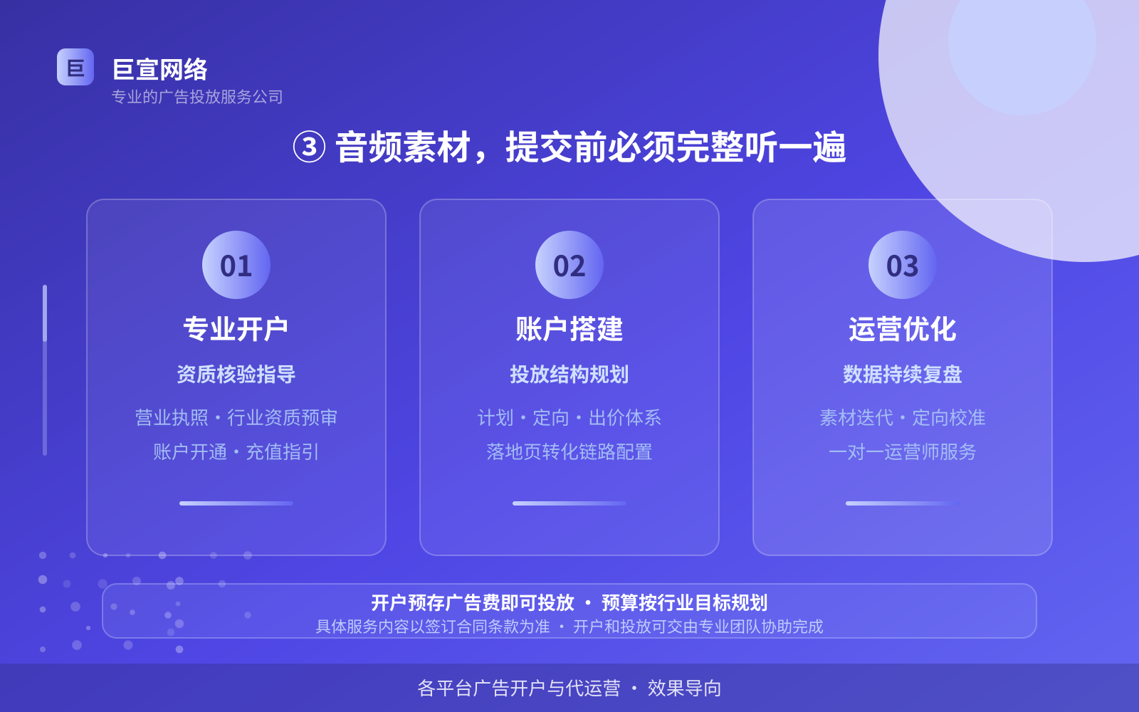 ③ 音频素材,提交前必须完整听一遍(效果数据维度) ③ 音频素材,提交前必须完整听一遍(效果数据维度)