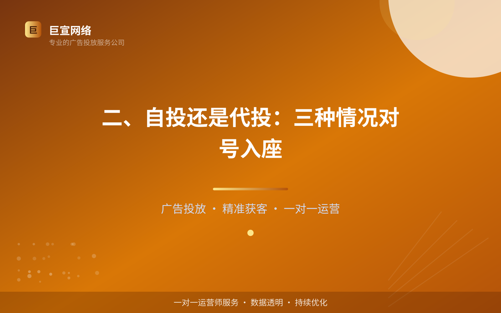 二、自投还是代投:三种情况对号入座(费用与预算参考) 二、自投还是代投:三种情况对号入座(费用与预算参考)